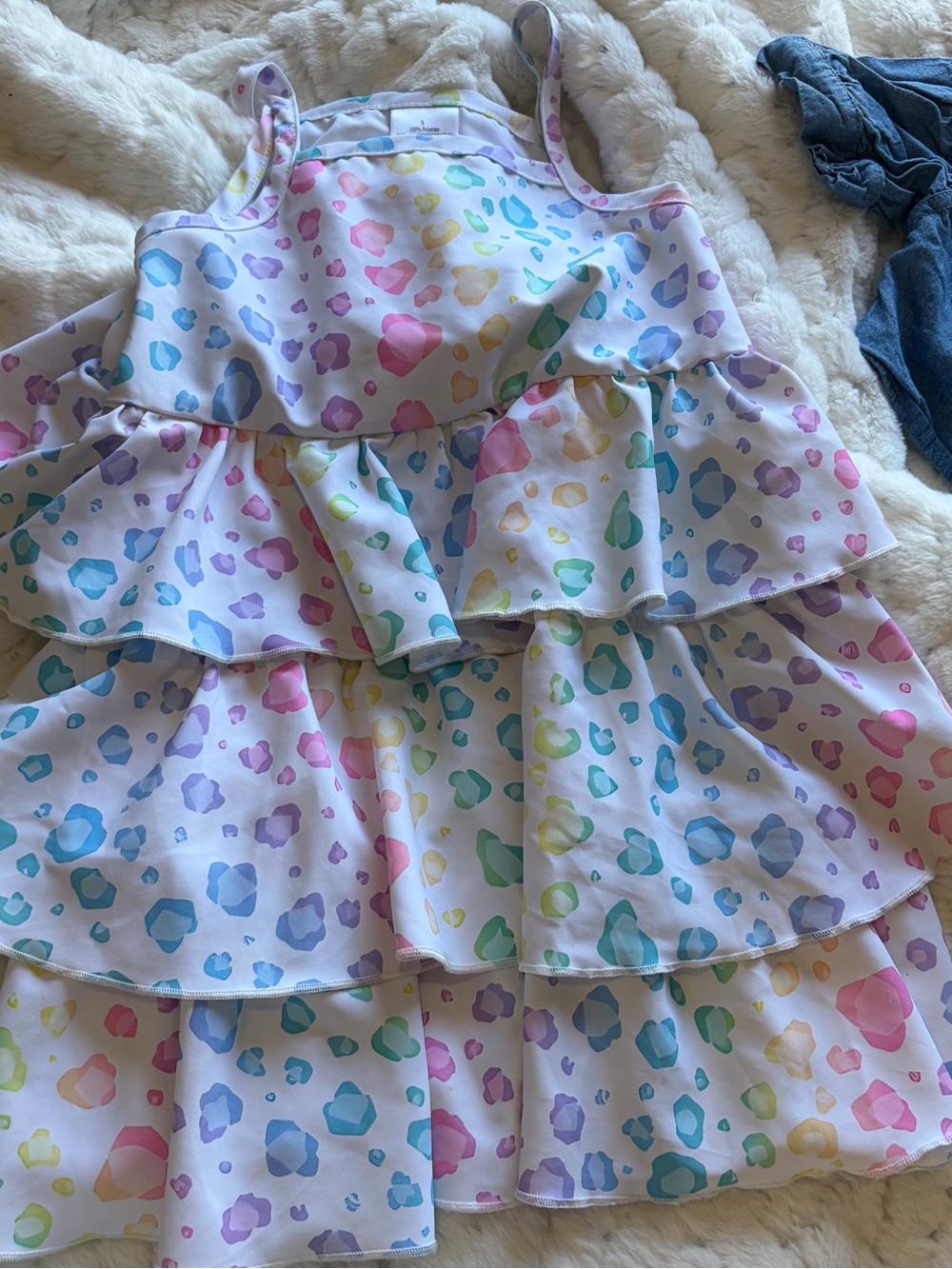 ๐ Boutique Toddler Small Rainbow Leopard Dress Set - Picture 5 of 6